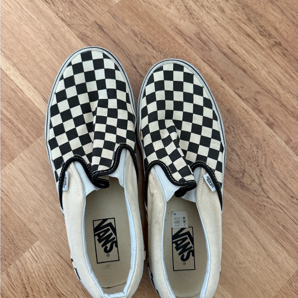 Men’s Vans Black and White Checkerboard Slip-On Sneakers
